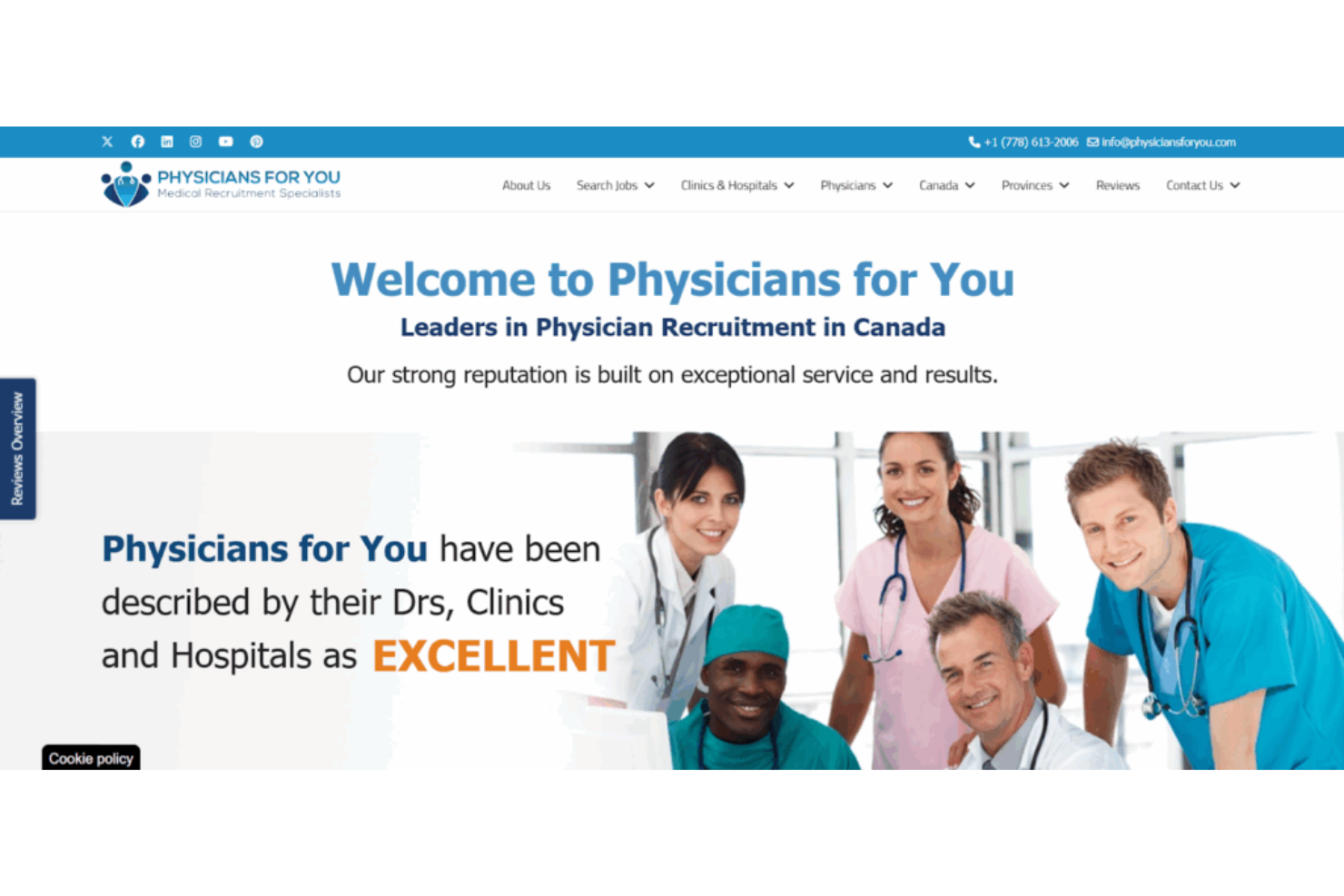 Physicians for You screenshot - 10 Migliori Agenzie di Reclutamento Medici Recensite nel 2026