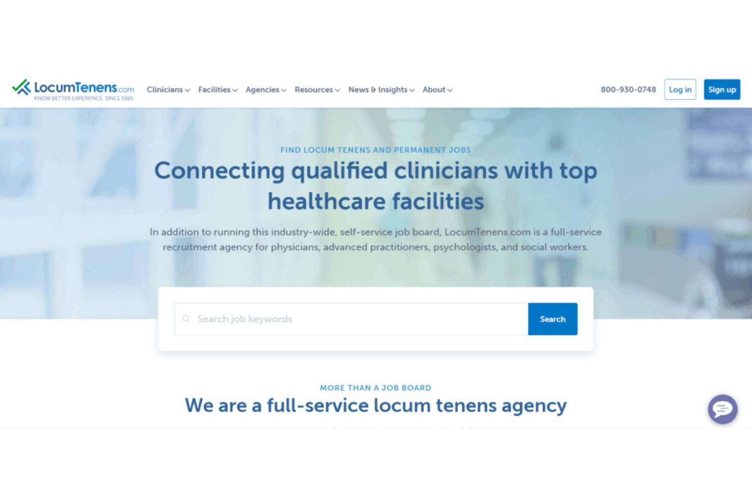 LocumTenens.com screenshot - 10 Migliori Agenzie di Reclutamento Medici Recensite nel 2026