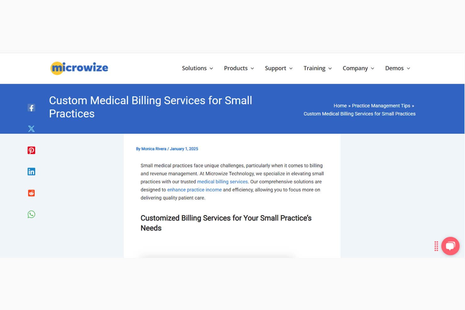 Microwize Technology screenshot - 10 mejores servicios de facturación médica para pequeñas consultas 2026