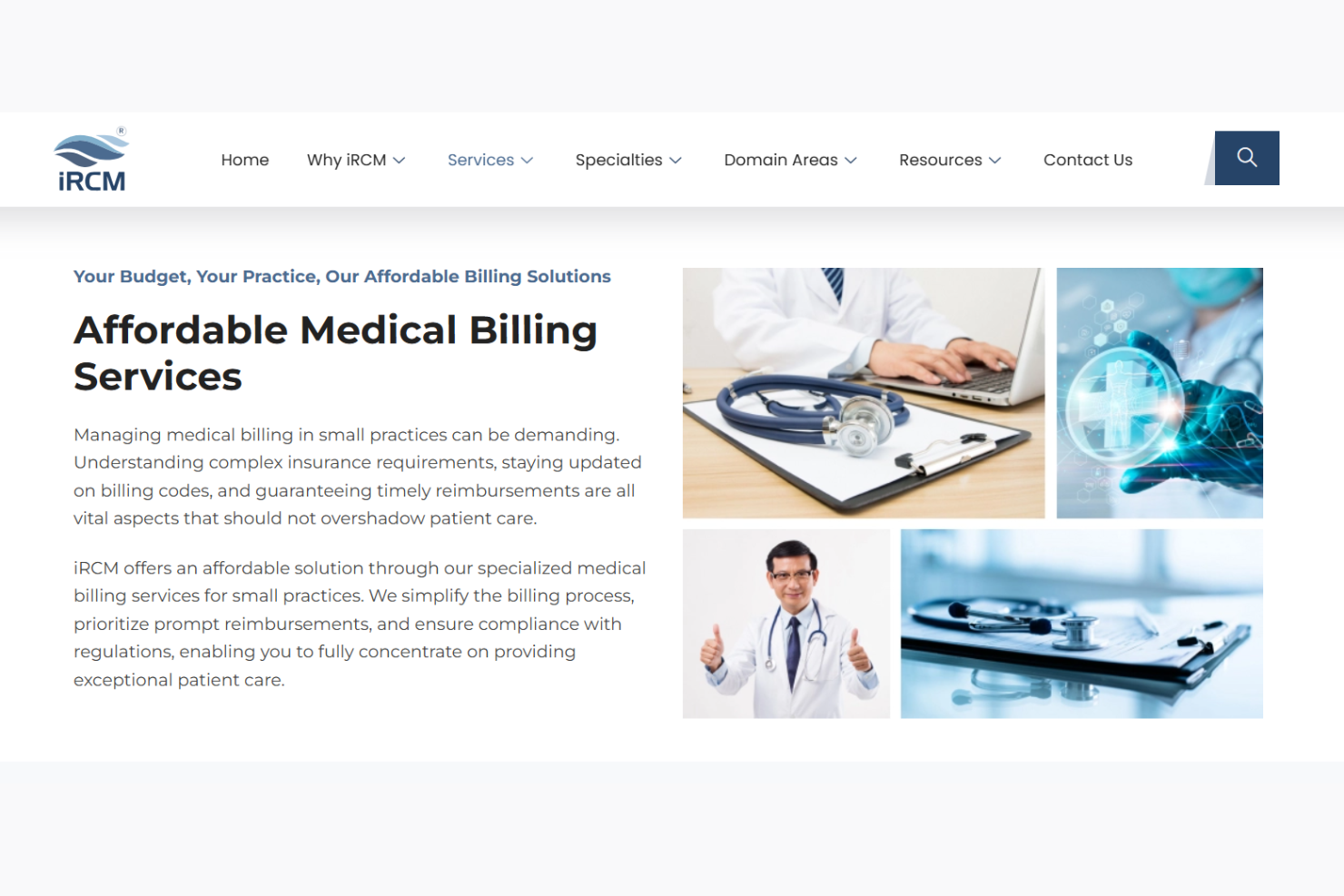 iRCM screenshot - 10 migliori servizi di fatturazione medica per piccoli studi 2026