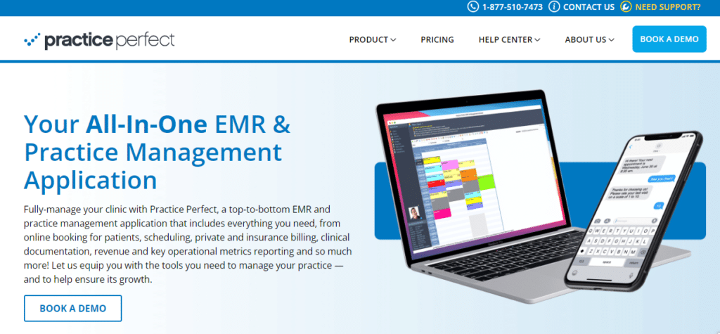 PracticePerfect screenshot - 10 mejores sistemas de EMR para reumatología revisados en 2026