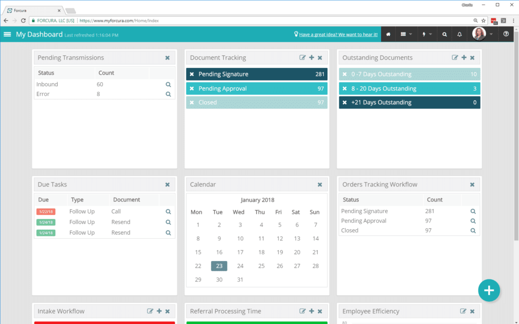 Forcura screenshot - 10 Mejores Software de Coordinación de Atención Revisados en 2026