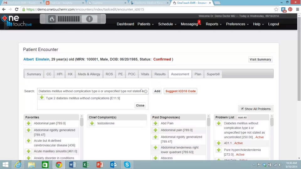 One Touch EMR screenshot - 10 migliori software EMR per neurologia per 2026 [Le mie recensioni]