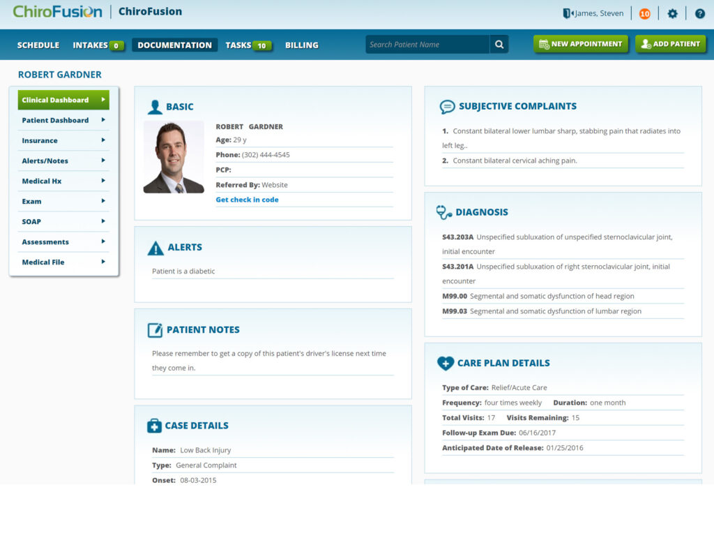 ChiroFusion screenshot - 10 Migliori software per la fatturazione chiropratica recensiti per 2026
