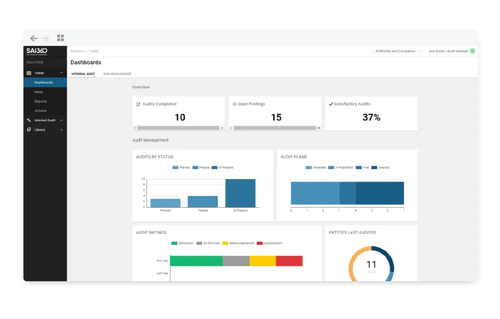 SAI360 screenshot - 10 Migliori Soluzioni Software per la Conformità Medica Recensite per 2026