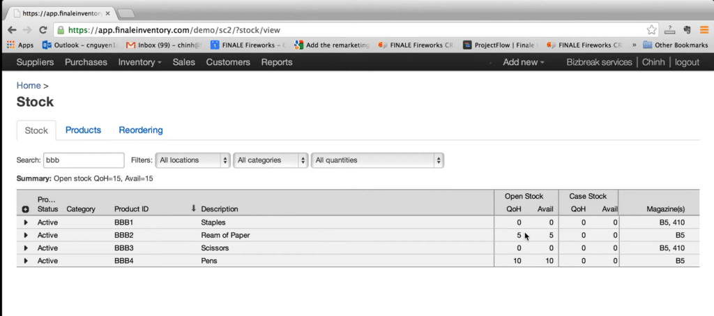 Finale Inventory screenshot - 10 migliori software di gestione dell’inventario medico del 2026