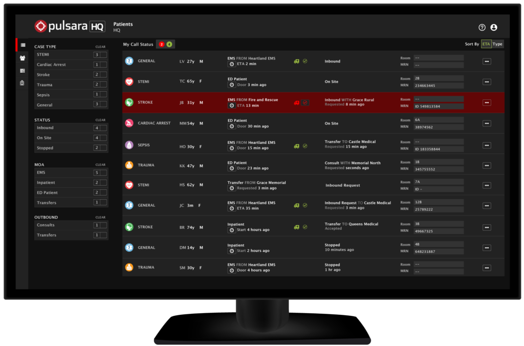 Pulsara screenshot - 10 Migliori software per i servizi medici di emergenza nel 2026