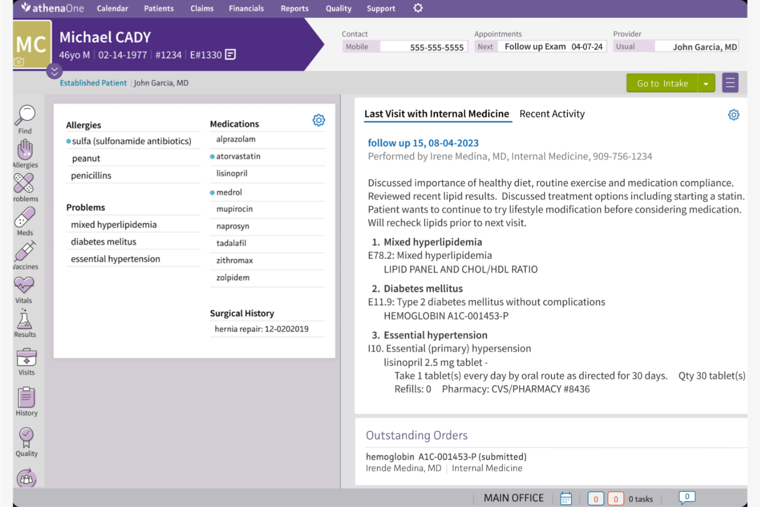 athenahealth screenshot - 10 mejores programas EHR compatibles con HIPAA revisados en 2026