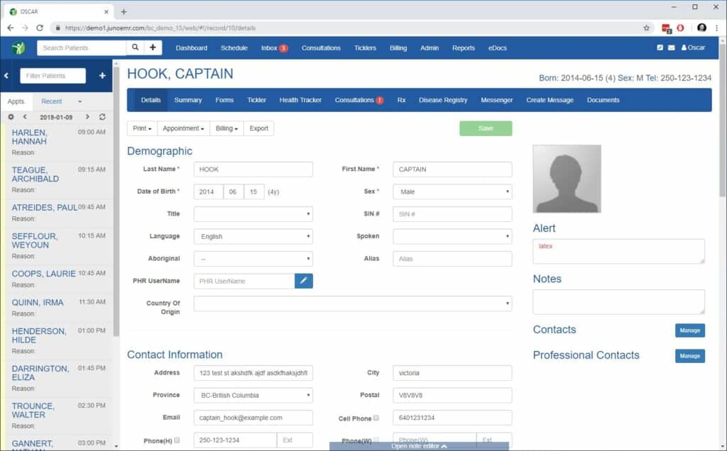 Juno screenshot - 10 migliori soluzioni EHR per l’oftalmologia recensite per 2026