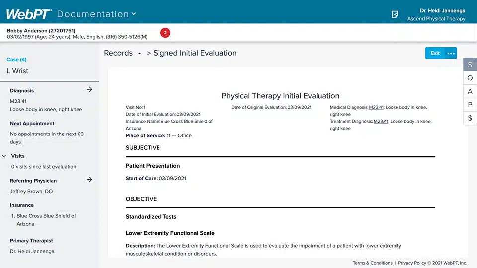 WebPT screenshot - 10 Mejores Programas EMR para Mac en 2026 [Mis Reseñas]