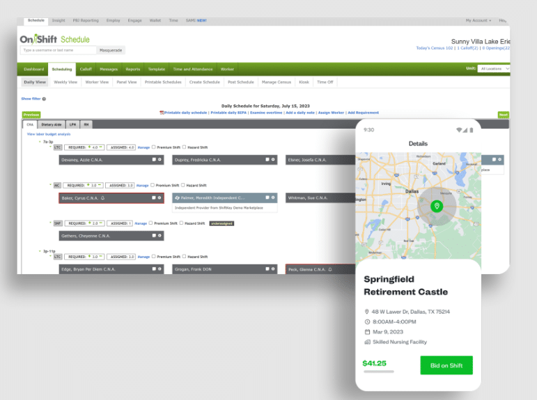 OnShift screenshot - 10 Migliori software per la pianificazione degli infermieri del 2026