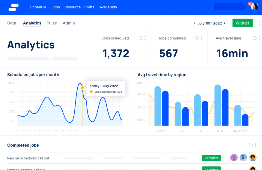 Skedulo screenshot - 10 Migliori software per la pianificazione degli infermieri del 2026