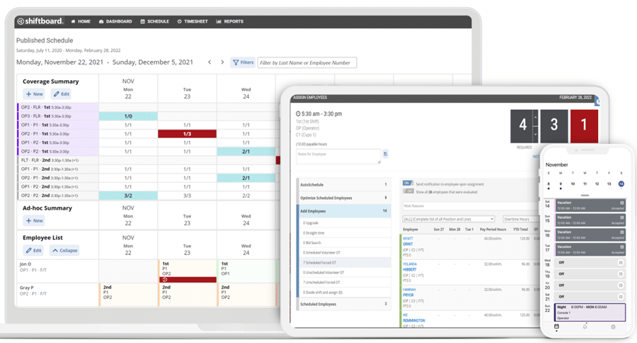 Shiftboard screenshot - 10 Migliori software per la pianificazione degli infermieri del 2026
