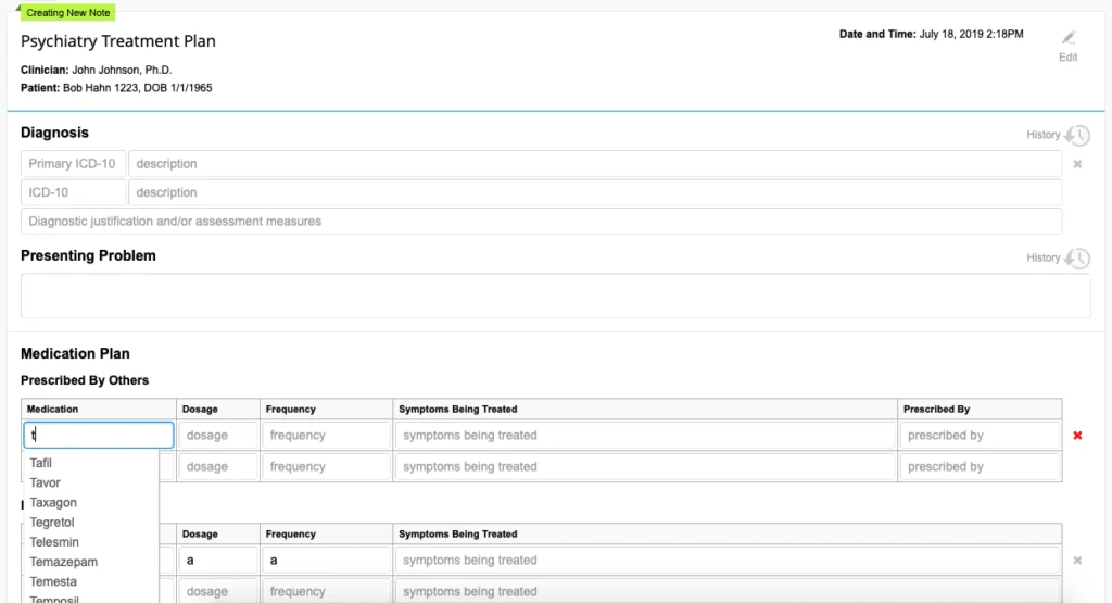 TherapyNotes screenshot - 10 migliori software per la terapia recensiti nel 2026