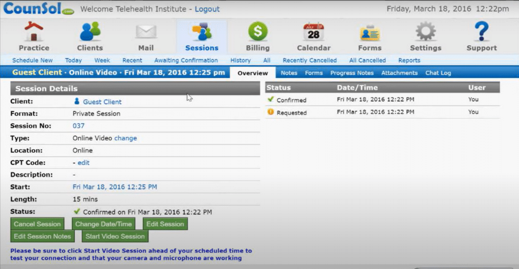 CounSol screenshot - 10 migliori software per la terapia recensiti nel 2026