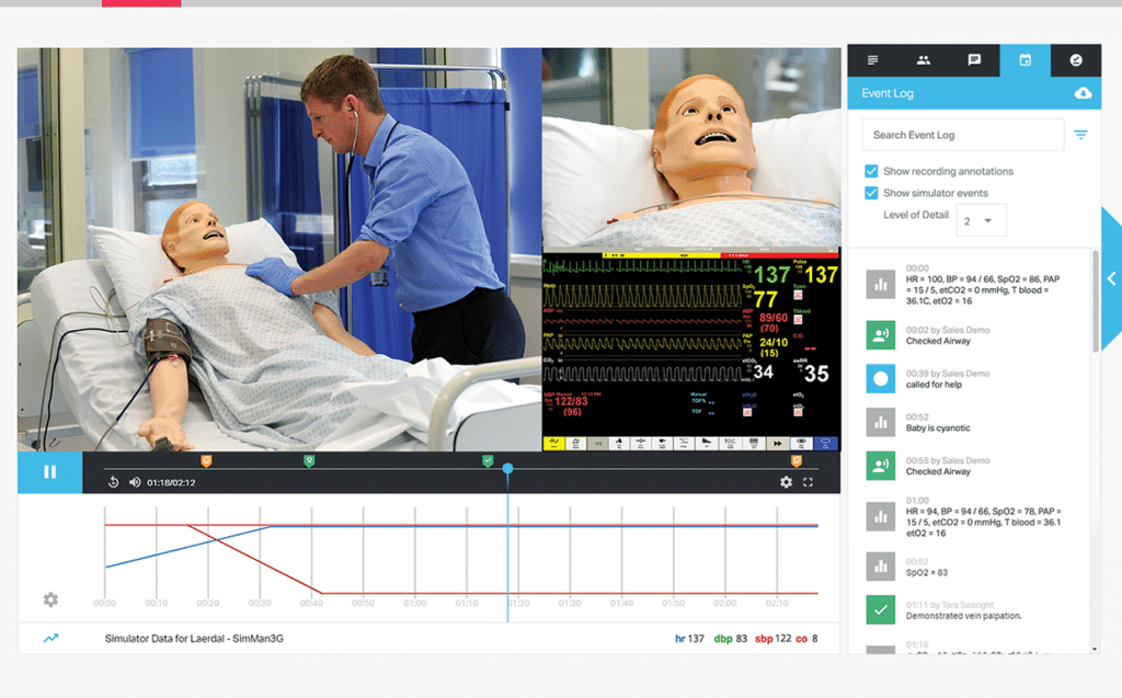 Laerdal SimX screenshot - 10 mejores programas de simulación médica analizados para 2026