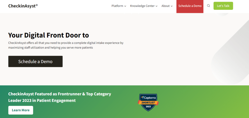 CheckinAsyst screenshot - 10 Migliori software per chioschi di accettazione pazienti del 2026