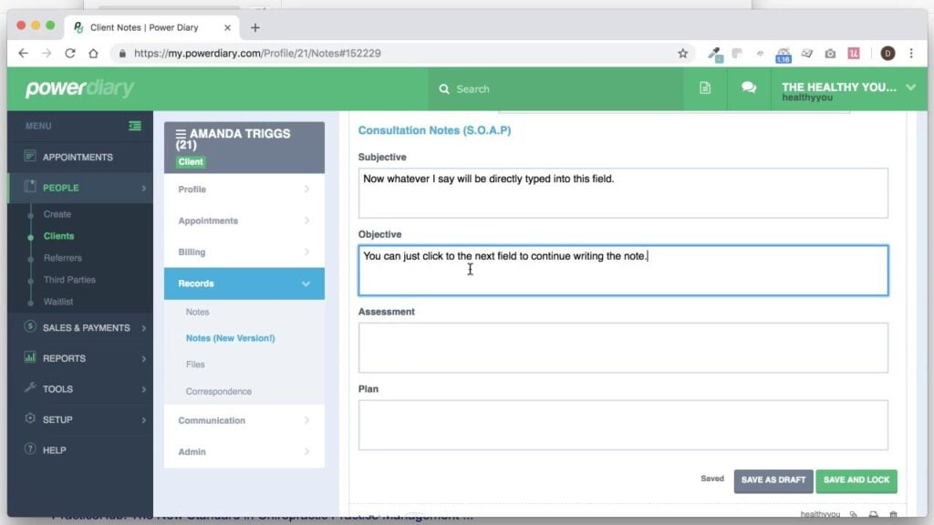 Power Diary screenshot - 1 Mejores EMR para Fisioterapia en 2026 [Mis Reseñas]
