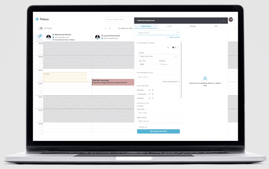 Pabau screenshot - 10 Mejores Herramientas de Software para Terapia Ocupacional Analizadas en 2026