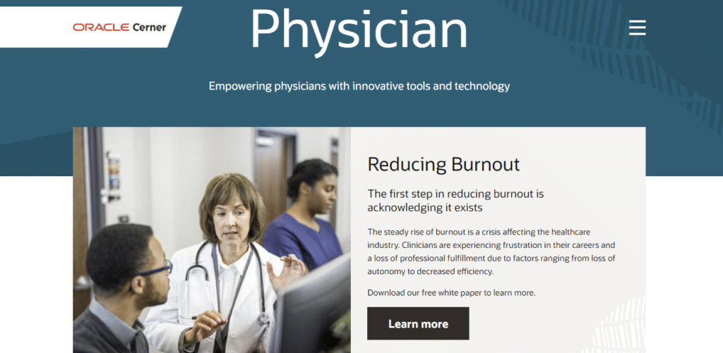 Cerner Physician Express II screenshot - 10 Mejores Herramientas de Seguimiento de Pacientes Revisadas para 2026