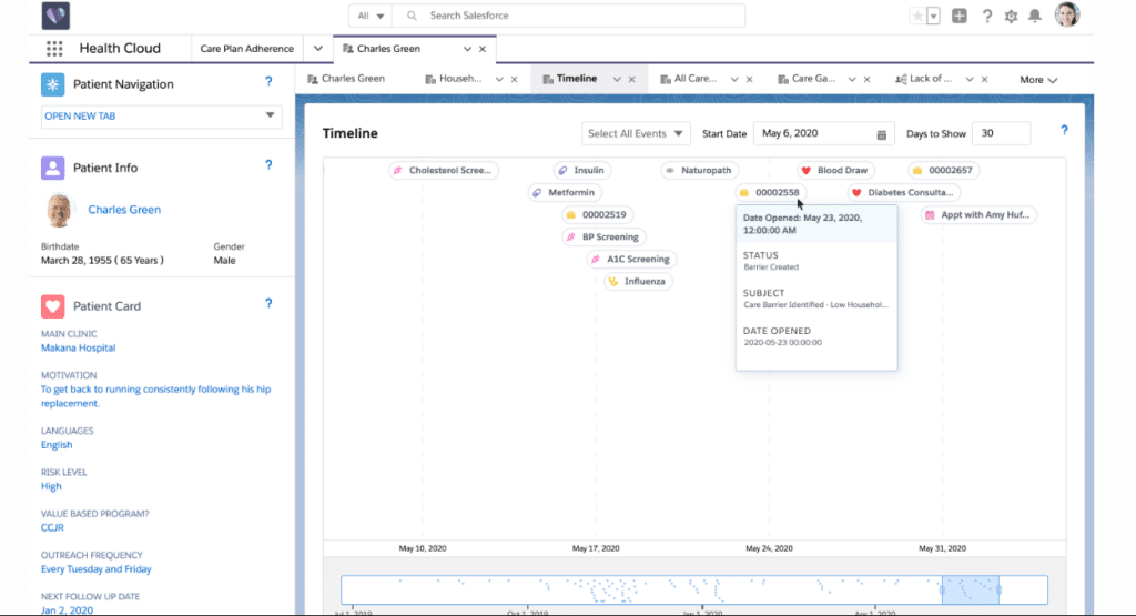Salesforce Agentforce Health screenshot - 10 migliori software per la gestione della relazione con i pazienti nel 2026