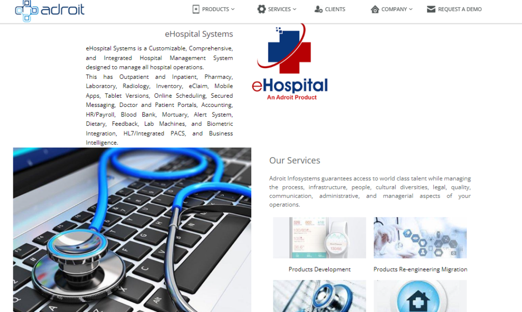 eHospital Systems screenshot - 10 Mejores Herramientas de Seguimiento de Pacientes Revisadas para 2026