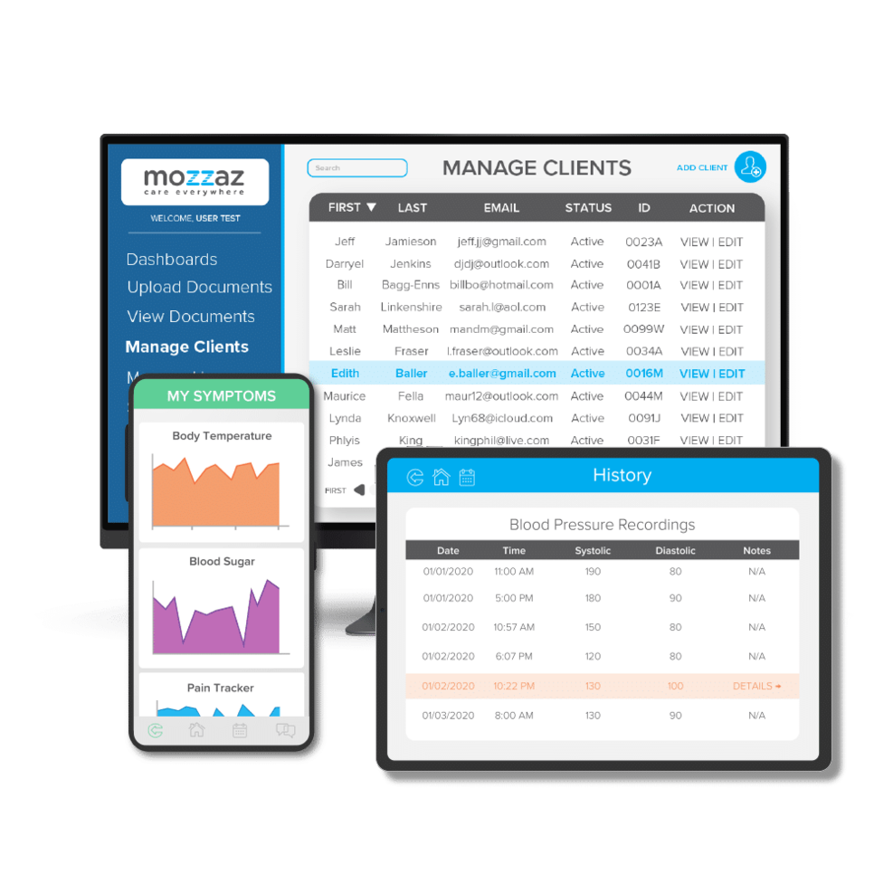 Mozzaz screenshot - 10 mejores programas de monitoreo remoto de pacientes para 2026