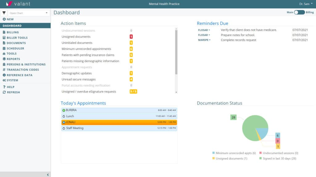 Valant EHR Suite screenshot - 10 Migliori Soluzioni EHR Basate su Cloud per 2026 [Le Mie Recensioni]