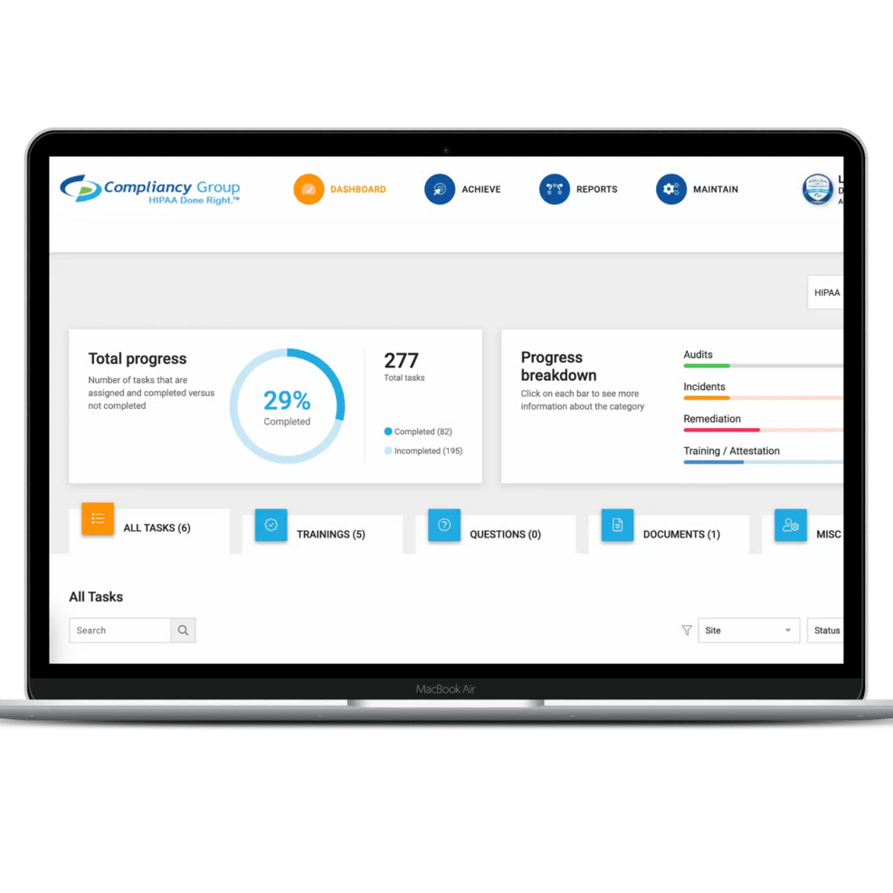Compliancy Group screenshot - 10 Migliori software per la gestione del rischio sanitario nel 2026