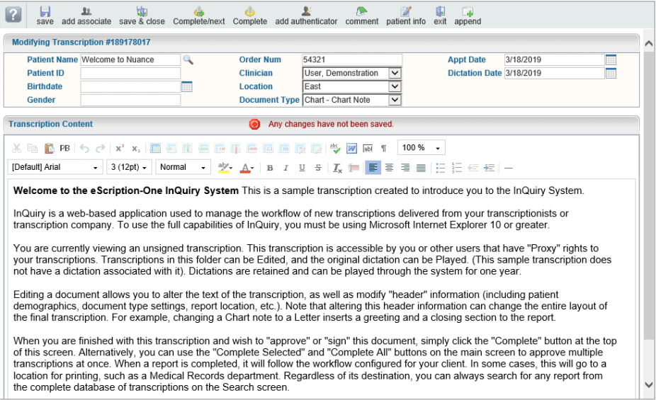 eScription One screenshot - 10 Migliori Soluzioni di Trascrizione Medica: Recensione per 2026