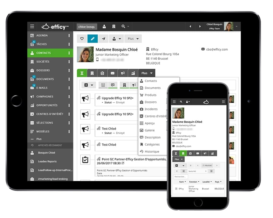 Efficy screenshot - 10 Mejores Software de CRM para el Sector Salud Analizados para 2026