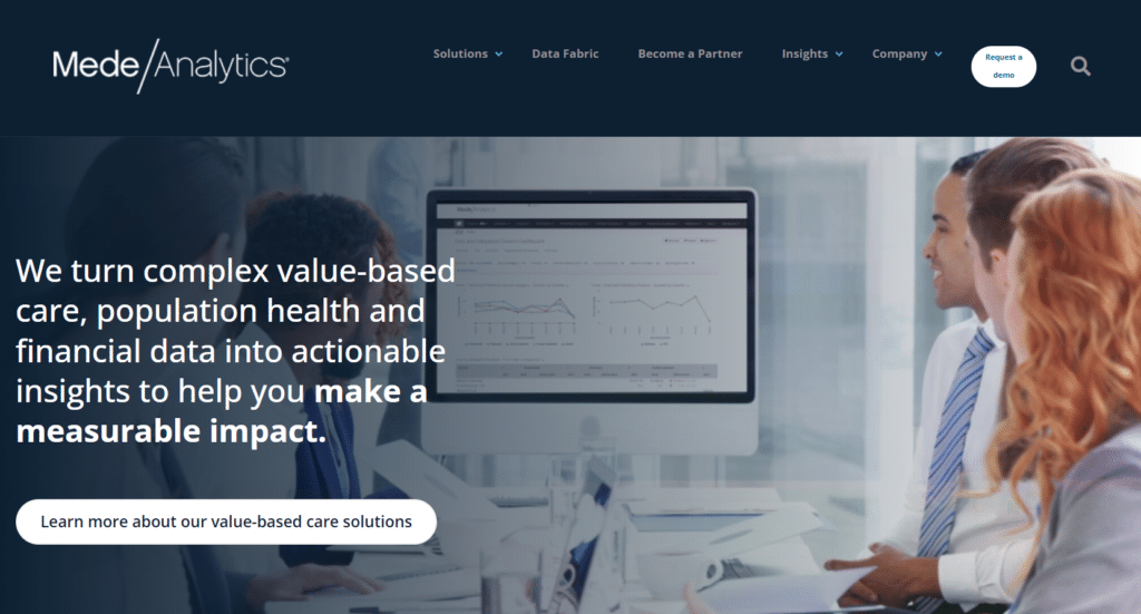 MedeAnalytics screenshot - 10 Migliori Software di Analisi dei Dati Sanitari Recensiti per 2026