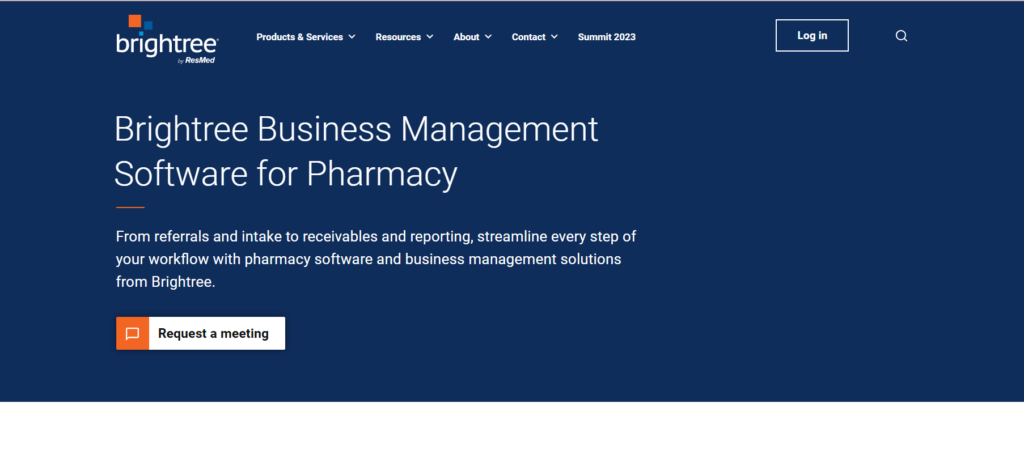 Brightree screenshot - 10 mejores sistemas de gestión de farmacias revisados para 2026