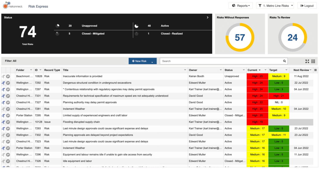 Riskonnect screenshot - 10 Migliori software per la gestione del rischio sanitario nel 2026