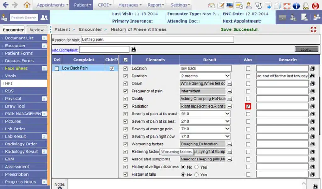 RevenueXL screenshot - 10 migliori software EMR per la gestione del dolore nel 2026