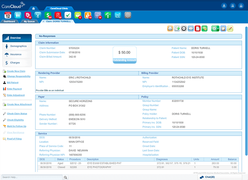 CareCloud screenshot - 10 Mejores Software EMR de Otorrinolaringología para 2026 [Mis Reseñas]