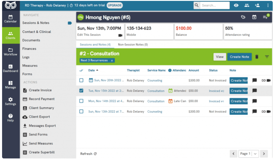 Owl Practice screenshot - 10 mejores software de notas terapéuticas con IA para 2027