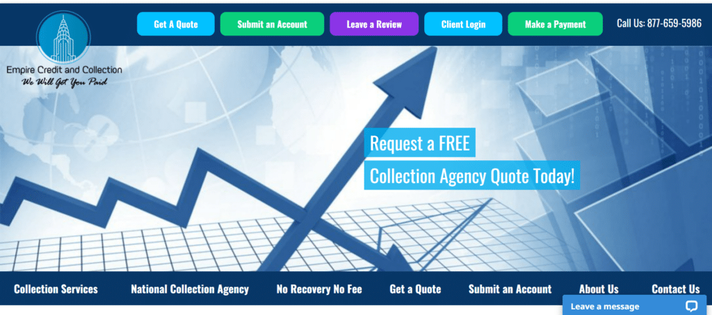 Empire Credit and Collection screenshot - 10 mejores servicios de cobranza médica de 2026