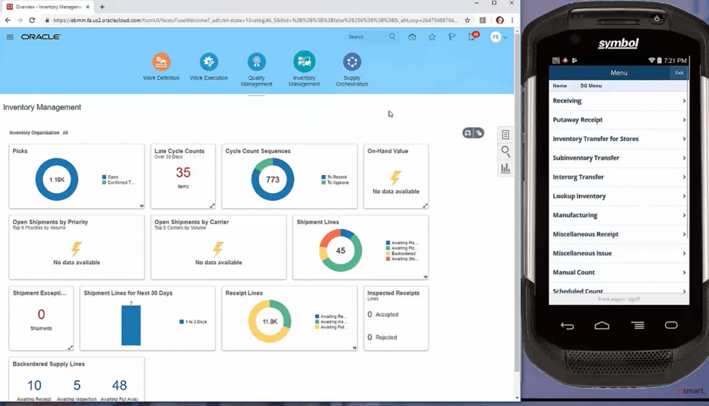 rfsmart for Oracle SCM Cloud screenshot - 10 Migliori software per la catena di approvvigionamento sanitaria nel 2026