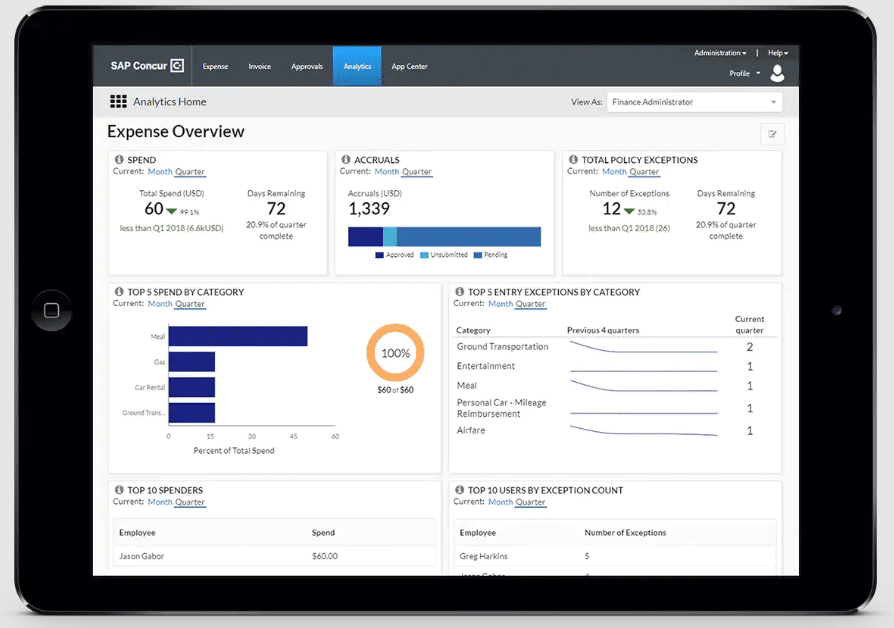 SAP Concur screenshot - 10 Migliori Software di Fatturazione Medica Online per 2026