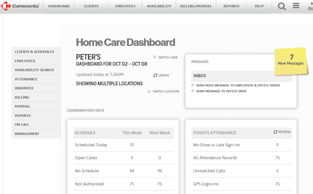 Carecenta screenshot - 10 Migliori Soluzioni Software per Assistenza Domiciliare Privata per il 2026