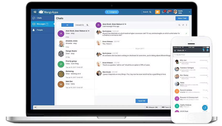 MangoApps screenshot - 10 migliori software di messaggistica conforme a HIPAA per 2026