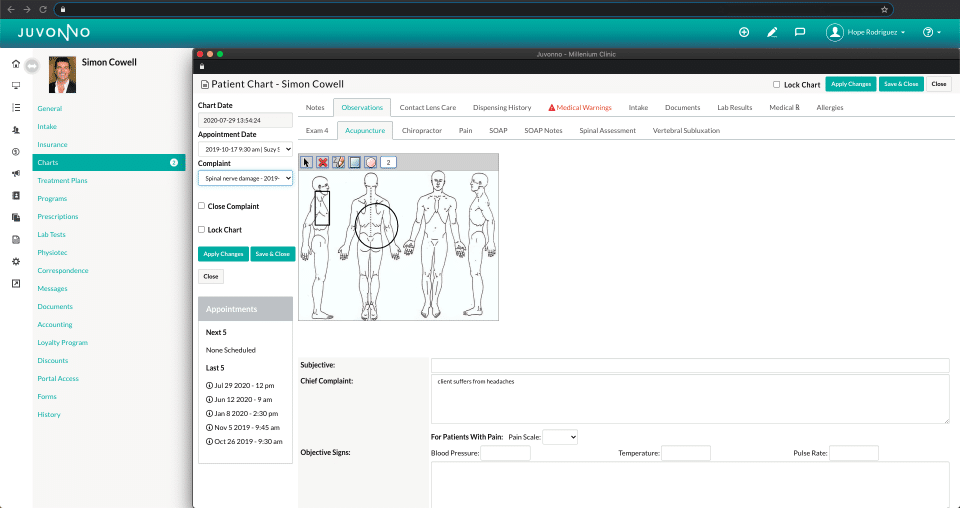 Juvonno screenshot - 10 migliori software EMR per la gestione del dolore nel 2026
