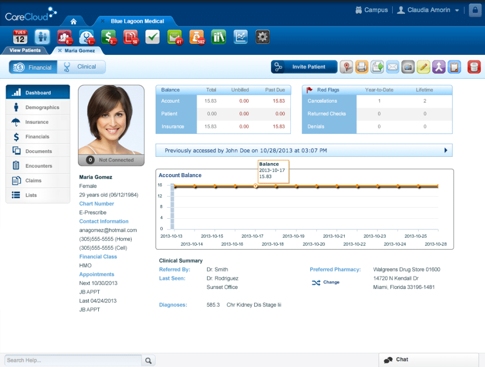 CareCloud screenshot - 10 Mejores Programas de Contabilidad Médica Revisados para 2026