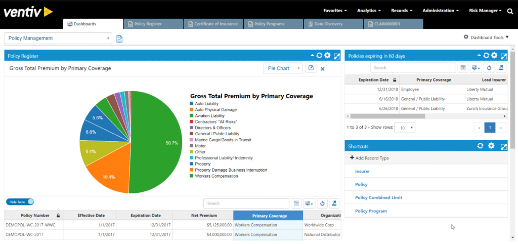 Ventiv Claims screenshot - 10 migliori software per la gestione delle richieste di rimborso sanitario nel 2026