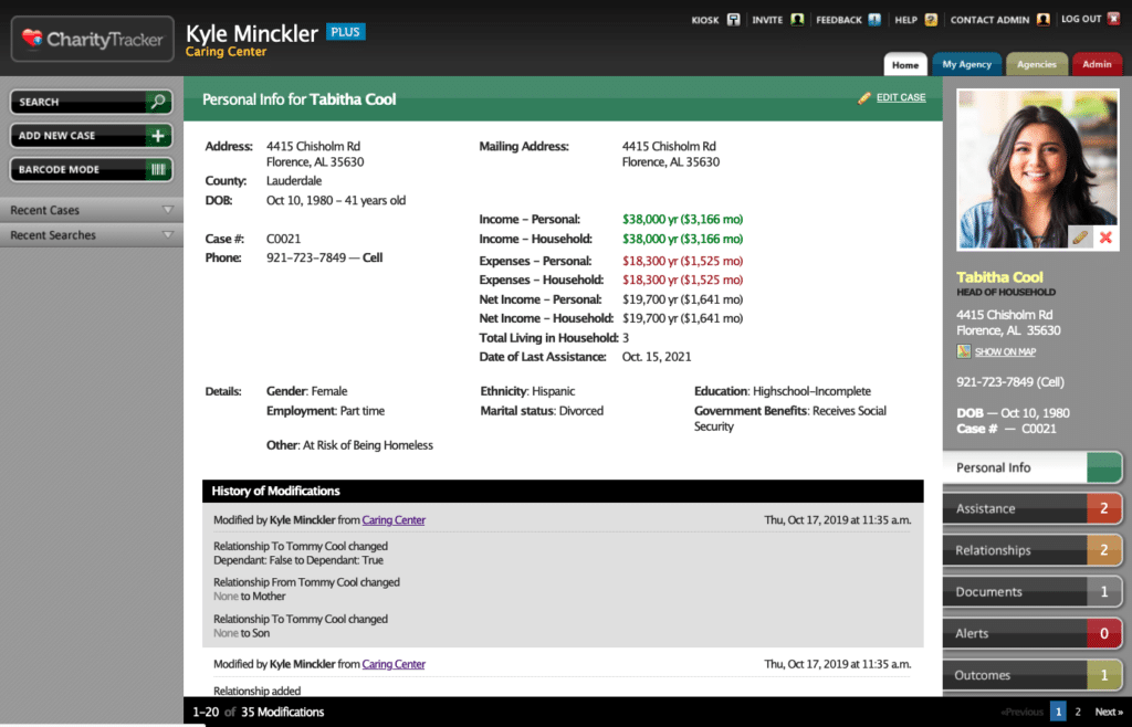 CharityTracker screenshot - 10 Mejores Software de Gestión de Casos de Pacientes Analizados para 2026