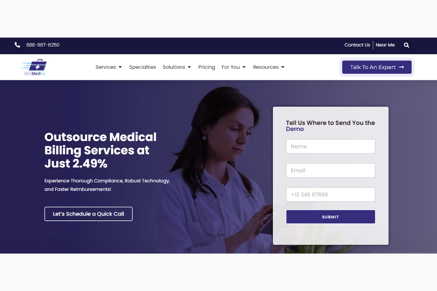 BellMedEx screenshot - 10 migliori fornitori di outsourcing della fatturazione medica per 2026