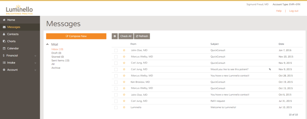 Luminello screenshot - 10 migliori alternative a Practice Fusion del 2026