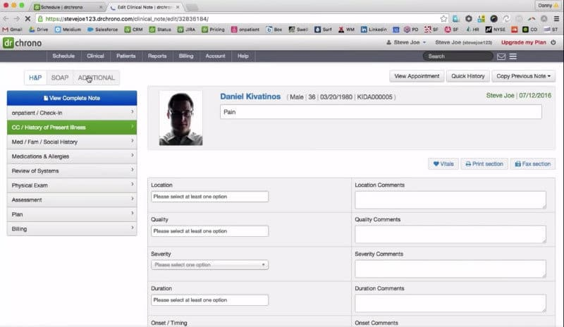 Dr Chrono screenshot - 10 Mejores Soluciones de EMR para Atención de Urgencias Revisión 2026