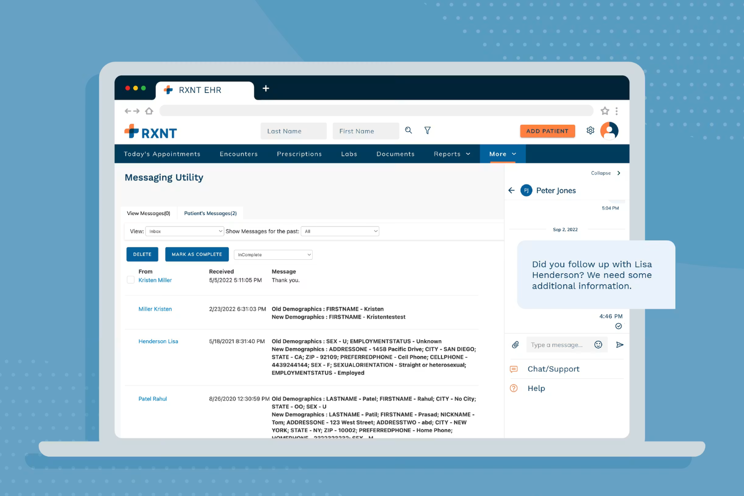 RXNT screenshot - 10 migliori software di messaggistica conforme a HIPAA per 2026